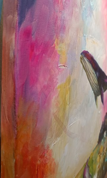 Additional view 2: Surrealism Animal Painting Between Earth and Sky by painter Evgenia Smirnova acrylic canvas 