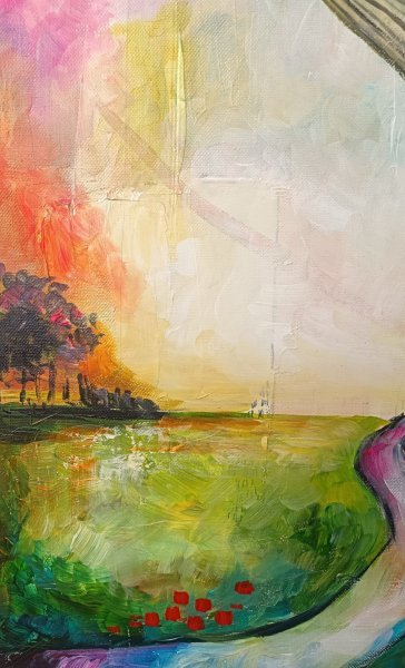 Additional view 4: Surrealism Animal Painting Between Earth and Sky by painter Evgenia Smirnova acrylic canvas 