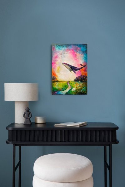 Additional view 6: Surrealism Animal Painting Between Earth and Sky by painter Evgenia Smirnova acrylic canvas 