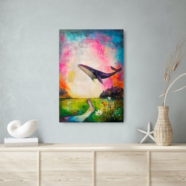 Additional view 7: Surrealism Animal Painting Between Earth and Sky by painter Evgenia Smirnova acrylic canvas 