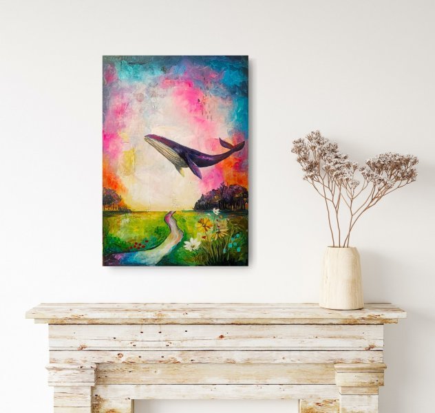 Additional view 8: Surrealism Animal Painting Between Earth and Sky by painter Evgenia Smirnova acrylic canvas 