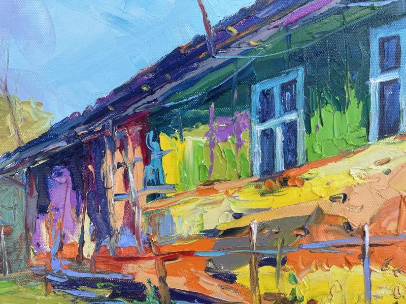 Additional view 2: Expressionism Landscape Painting Waiting for the host by painter Bohdan Vynarchyk oil canvas 
