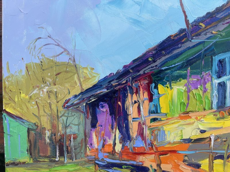 Additional view 3: Expressionism Landscape Painting Waiting for the host by painter Bohdan Vynarchyk oil canvas 