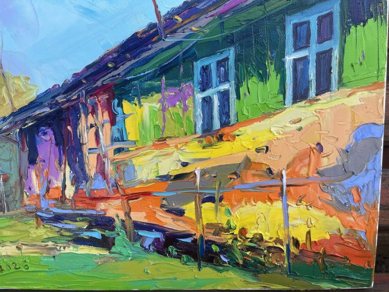 Additional view 4: Expressionism Landscape Painting Waiting for the host by painter Bohdan Vynarchyk oil canvas 