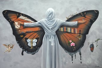 Pittura "Bozzolo dell'identità", pittore Beklan Kizilcay olio tela alla Jose Art Gallery