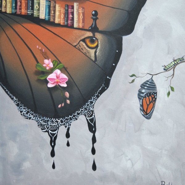 Additional view 3: Surrealism Genre Painting Cocoon of Identity by painter Beklan Kizilcay oil canvas 