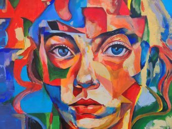 Painting "Abstract portrait" by painter Ovwede Efe Art acrylic canvas at Jose Art Gallery