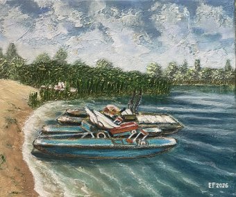 Pittura "Tempo congelato", pittore Olena Fishbein acrilico tela alla Jose Art Gallery