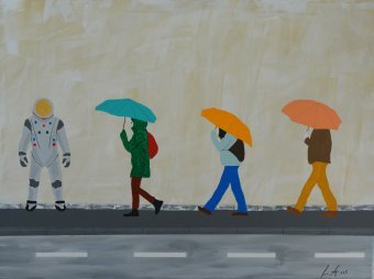 Живопись "Астронавт 2", живописец Goswin Houy акрил холст в Jose Art Gallery
