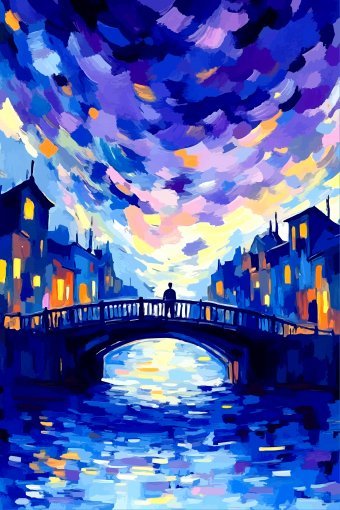 Arte digital "Decoración de dormitorio Noche estrellada", artista digital Viktor Levchenko en Jose Art Gallery