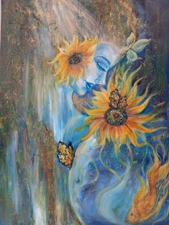 Painting "Sphere of Quiet Light" by painter Aurelia Givalanti oil canvas at Jose Art Gallery