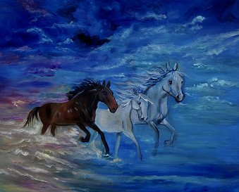 Wild Horses in the Surf