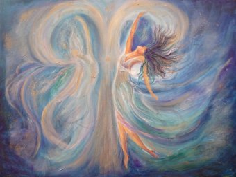 Painting "Veil of the Infinite" by painter Aurelia Givalanti oil canvas at Jose Art Gallery