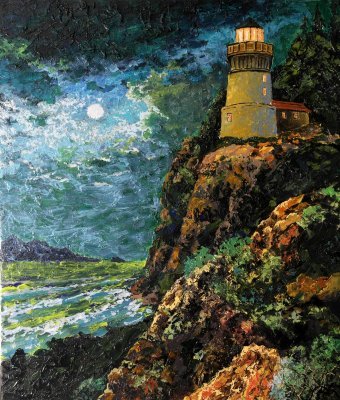 Peinture à l'huile: La Lumière de l'Espoir