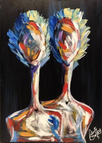 Painting "All colors" by painter Roberta Santana acrylic canvas at Jose Art Gallery