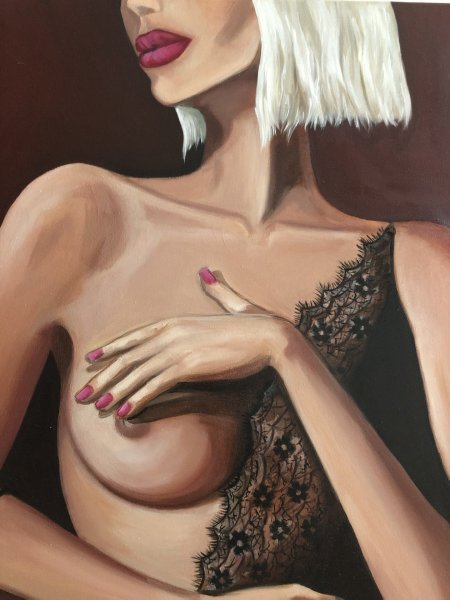 Additional view 2: Conceptual Nude Painting Sexual intellectual by painter Ganna Sushchenko oil canvas 