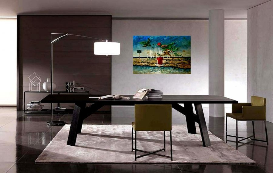 Additional view 4: Symbolism History Painting Running Burger. Fast food by painter Serhiy Roy oil canvas 