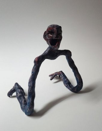 Sculpture "Addiction" by sculptor Shawny Fin Clay at Jose Art Gallery
