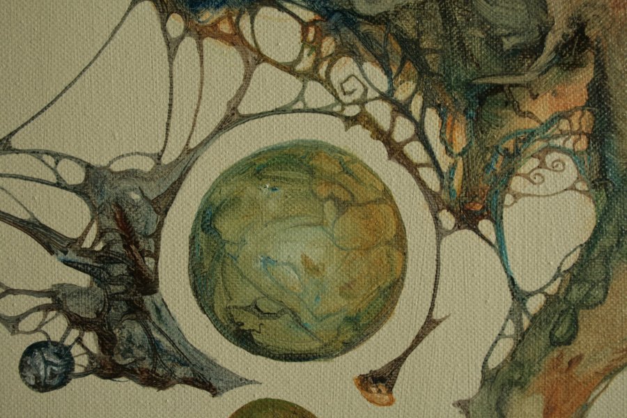 Additional view 1: Surrealism Animal Painting Marshsurfers by painter Ed Schaap oil canvas 