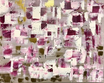 Painting "Raspberry Abstraction" by painter M.E.G acrylic canvas at Jose Art Gallery