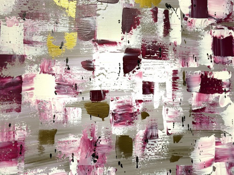 Additional view 1: Abstract Interior Painting Raspberry Abstraction by painter M.E.G acrylic canvas 