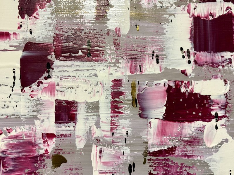Additional view 3: Abstract Interior Painting Raspberry Abstraction by painter M.E.G acrylic canvas 