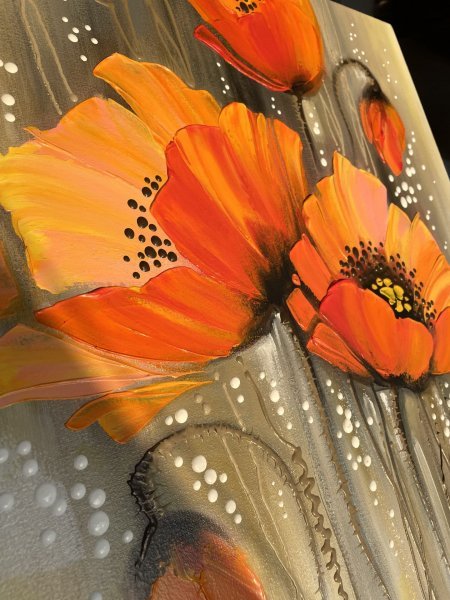 Additional view 6: Contemporary Art Flower Painting Poppies by painter Olena Shevchenko acrylic canvas 
