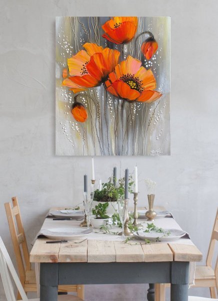 Additional view 9: Contemporary Art Flower Painting Poppies by painter Olena Shevchenko acrylic canvas 
