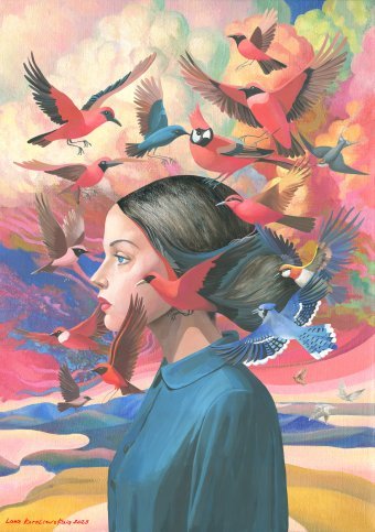 Arte digitale "Indeterminismo dell'Essere", artista digitale Lana Korolievskaia alla Jose Art Gallery