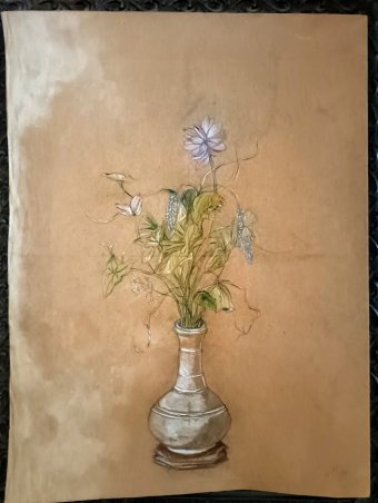 Drawing "Flowers in Time" by illustrator roberto ferrando pencil paper at Jose Art Gallery
