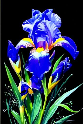 Digitale Kunst "Königsblaues Iris-Porträt", digitale/-r künstler/-in Viktor Levchenko in der Jose Art Gallery