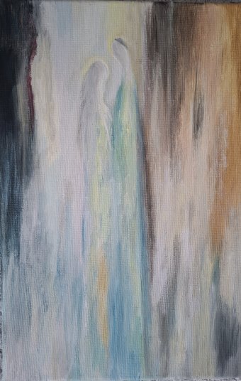 Pittura "Compromesso", pittore Luba Micinska acrilico tela alla Jose Art Gallery
