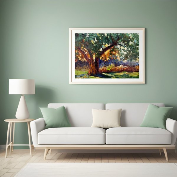 Additional view 3: Impressionism Landscape Painting Ancient Olive Tree by painter Elena Yasineckaya oil canvas 