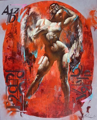 Painting "Stranger in Red RS2" by painter Dobrodiy Alexandr oil plastic at Jose Art Gallery