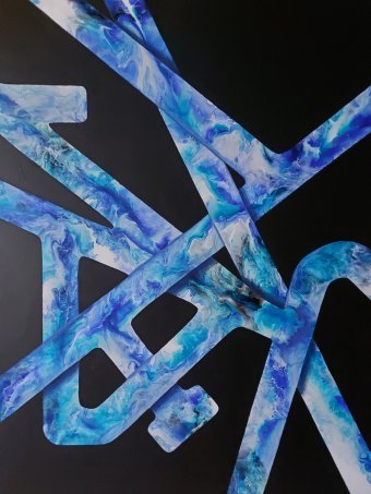 Painting "Path • Blue" by painter ValerI KlepA acrylic canvas at Jose Art Gallery