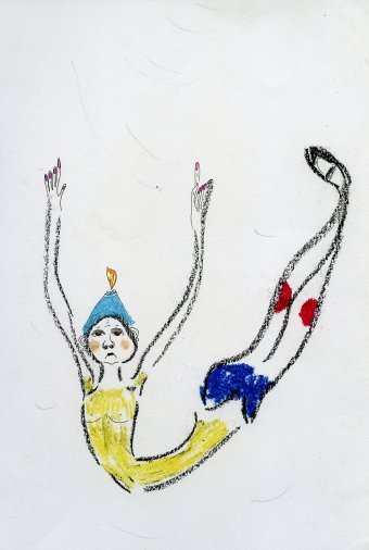Graphique "Chute libre", illustrateur Monamur pastel papier à la Jose Art Gallery
