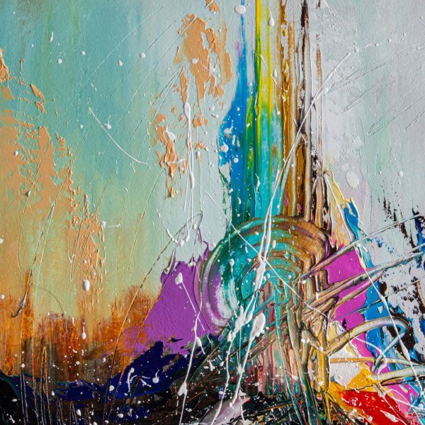 Additional view 2: Abstract Interior Painting Electric Pulse by painter Liubov Kuptsova oil canvas 