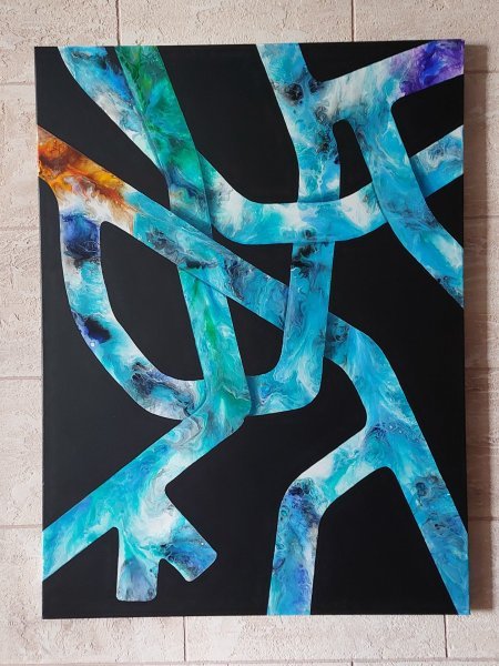 Additional view 1: Conceptual Interior Painting Path • Light Blue by painter ValerI KlepA acrylic canvas 