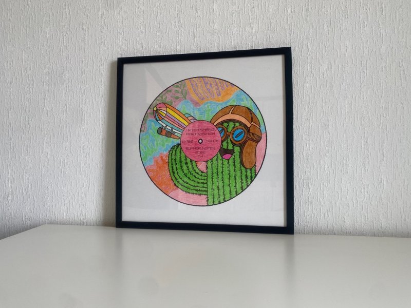 Additional view 1: Abstract Interior Drawing Giant Cactus and Airplane: Summer Melodies by illustrator #artdjartem mixed method paper 