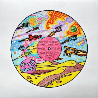 Drawing "Airplanes in Space: Summer Fantasy and Freedom" by illustrator #artdjartem mixed method paper at Jose Art Gallery