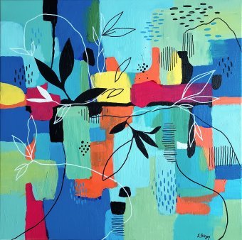 Painting "Between two beats of light" by painter Axelle Biltgen acrylic canvas at Jose Art Gallery