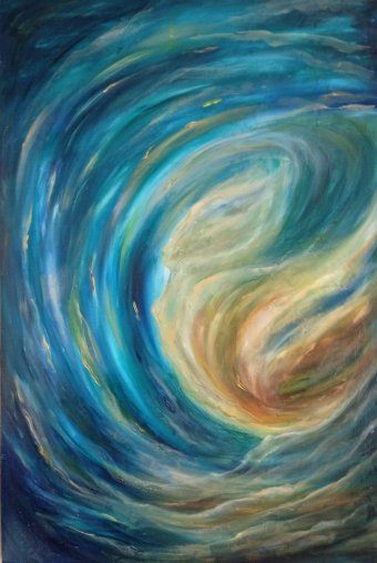 Painting "Breath of Elia" by painter Aurelia Givalanti oil canvas at Jose Art Gallery