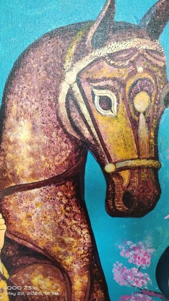 Additional view 1: Figurative Portrait Painting Harmony of Maiden and Nature by painter Kalyani Gulage acrylic canvas 