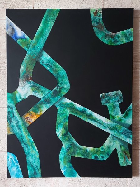 Additional view 1: Conceptual Interior Painting Path • Green by painter ValerI KlepA acrylic canvas 