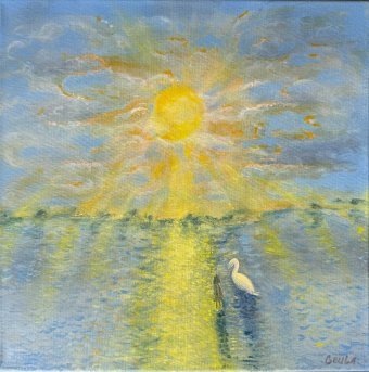 Painting "Toward the Light" by painter Geula acrylic canvas at Jose Art Gallery