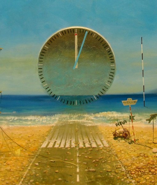 Additional view 1: Symbolism Marine Art Painting Zero Time (sold) by painter Serhiy Roy oil canvas 