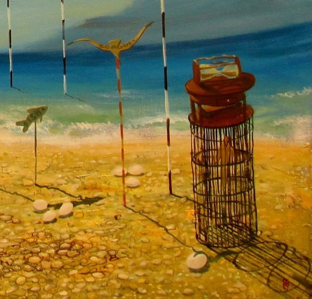 Additional view 2: Symbolism Marine Art Painting Zero Time (sold) by painter Serhiy Roy oil canvas 