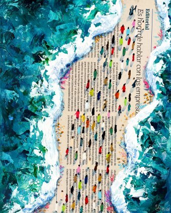 Painting "God Is Faithful: A Path of Quiet Trust" by painter Oksana Shevchenko mixed method wood at Jose Art Gallery