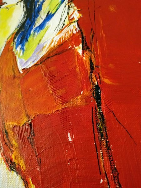 Additional view 4: Expressionism Portrait Painting Tomorrow is Summer by painter Alexander Aksyonov acrylic canvas 