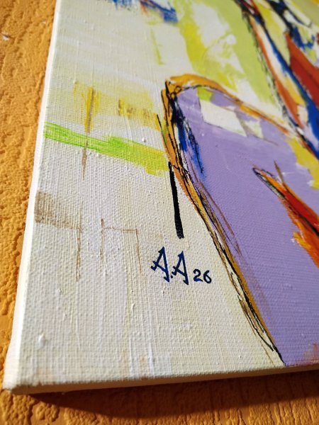 Additional view 5: Expressionism Portrait Painting Tomorrow is Summer by painter Alexander Aksyonov acrylic canvas 